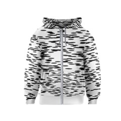 Black And White Abstract Pattern, Ovals Kids  Zipper Hoodie by Casemiro