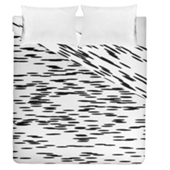 Black And White Abstract Pattern, Ovals Duvet Cover Double Side (queen Size) by Casemiro