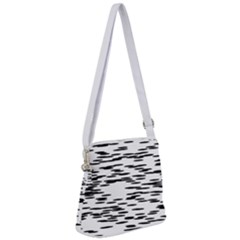 Black And White Abstract Pattern, Ovals Zipper Messenger Bag by Casemiro