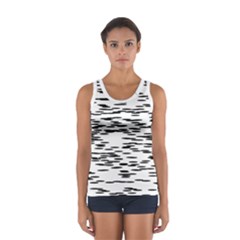 Black And White Abstract Pattern, Ovals Sport Tank Top  by Casemiro