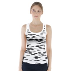 Black And White Abstract Pattern, Ovals Racer Back Sports Top by Casemiro