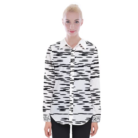 Black And White Abstract Pattern, Ovals Womens Long Sleeve Shirt by Casemiro