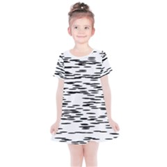 Black And White Abstract Pattern, Ovals Kids  Simple Cotton Dress by Casemiro