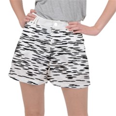 Black And White Abstract Pattern, Ovals Ripstop Shorts