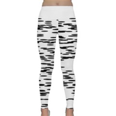 Black And White Abstract Pattern, Ovals Lightweight Velour Classic Yoga Leggings by Casemiro