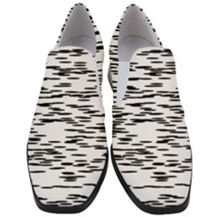 Black And White Abstract Pattern, Ovals Women Slip On Heel Loafers by Casemiro