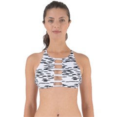 Black And White Abstract Pattern, Ovals Perfectly Cut Out Bikini Top by Casemiro