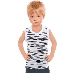 Black And White Abstract Pattern, Ovals Kids  Sport Tank Top