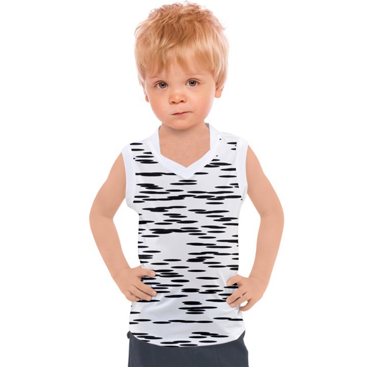 Black and white Abstract pattern, ovals Kids  Sport Tank Top