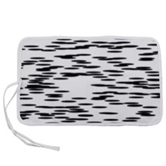 Black And White Abstract Pattern, Ovals Pen Storage Case (m)