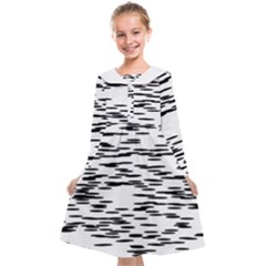 Black And White Abstract Pattern, Ovals Kids  Midi Sailor Dress by Casemiro