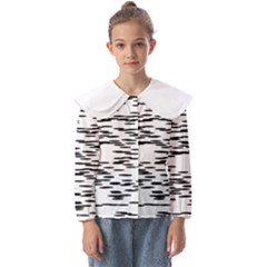 Black And White Abstract Pattern, Ovals Kids  Peter Pan Collar Blouse by Casemiro