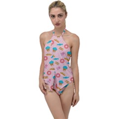 Funny Sweets With Teeth Go With The Flow One Piece Swimsuit by SychEva