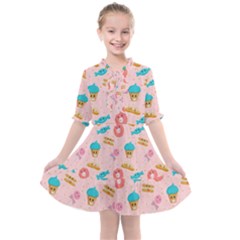 Funny Sweets With Teeth Kids  All Frills Chiffon Dress by SychEva