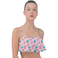 Funny Sweets With Teeth Frill Bikini Top by SychEva