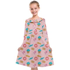 Funny Sweets With Teeth Kids  Midi Sailor Dress by SychEva