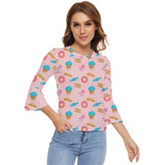 Funny Sweets With Teeth Bell Sleeve Top