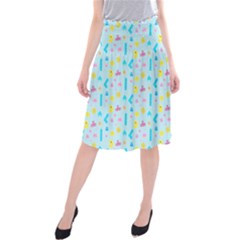 Arcade Dreams Blue  Midi Beach Skirt