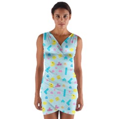 Arcade Dreams Blue  Wrap Front Bodycon Dress by thePastelAbomination