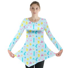 Arcade Dreams Blue  Long Sleeve Tunic 