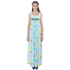 Arcade Dreams Blue  Empire Waist Maxi Dress by thePastelAbomination