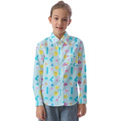 Arcade Dreams Blue  Kids  Long Sleeve Shirt by thePastelAbomination