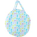 Arcade Dreams Blue  Giant Round Zipper Tote View2