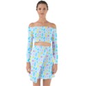 Arcade Dreams Blue  Off Shoulder Top with Skirt Set View1