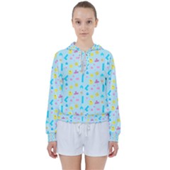 Arcade Dreams Blue  Women s Tie Up Sweat