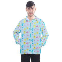 Arcade Dreams Blue  Men s Half Zip Pullover by thePastelAbomination