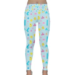 Arcade Dreams Blue  Lightweight Velour Classic Yoga Leggings