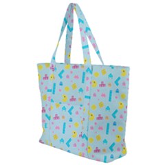 Arcade Dreams Blue  Zip Up Canvas Bag by thePastelAbomination