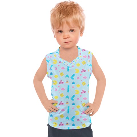 Arcade Dreams Blue  Kids  Sport Tank Top by thePastelAbomination