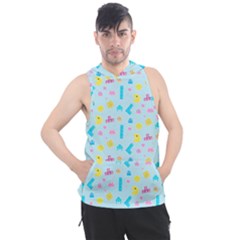 Arcade Dreams Blue  Men s Sleeveless Hoodie by thePastelAbomination