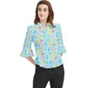 Arcade Dreams Blue  Loose Horn Sleeve Chiffon Blouse View1