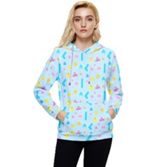 Arcade Dreams Blue  Women s Lightweight Drawstring Hoodie by thePastelAbomination