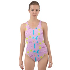 Arcade Dreams Pink Cut-out Back One Piece Swimsuit by thePastelAbomination