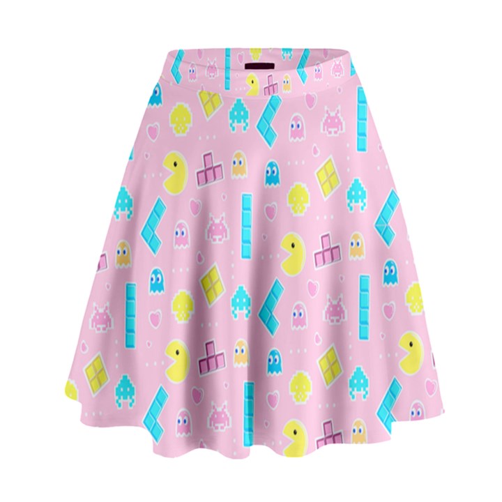 Arcade Dreams Pink High Waist Skirt