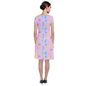 Arcade Dreams Pink Short Sleeve Front Wrap Dress View2