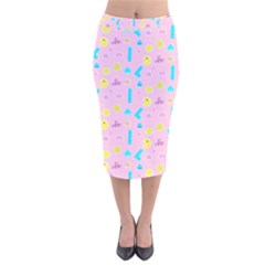 Arcade Dreams Pink Velvet Midi Pencil Skirt by thePastelAbomination