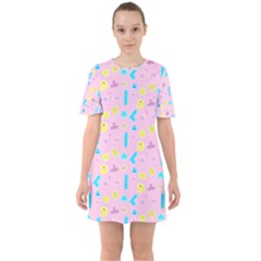 Arcade Dreams Pink Sixties Short Sleeve Mini Dress by thePastelAbomination