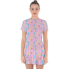 Arcade Dreams Pink Drop Hem Mini Chiffon Dress by thePastelAbomination