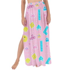 Arcade Dreams Pink Maxi Chiffon Tie-up Sarong by thePastelAbomination