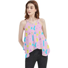 Arcade Dreams Pink Flowy Camisole Tank Top