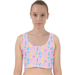 Arcade Dreams Pink Velvet Racer Back Crop Top