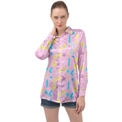 Arcade Dreams Pink Long Sleeve Satin Shirt