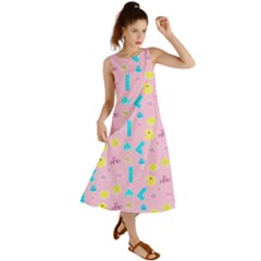 Arcade Dreams Pink Summer Maxi Dress by thePastelAbomination