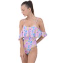 Arcade Dreams Pink Drape Piece Swimsuit View1