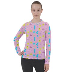 Arcade Dreams Pink Women s Pique Long Sleeve Tee