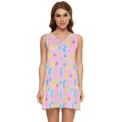 Arcade Dreams Pink Tiered Sleeveless Mini Dress by thePastelAbomination